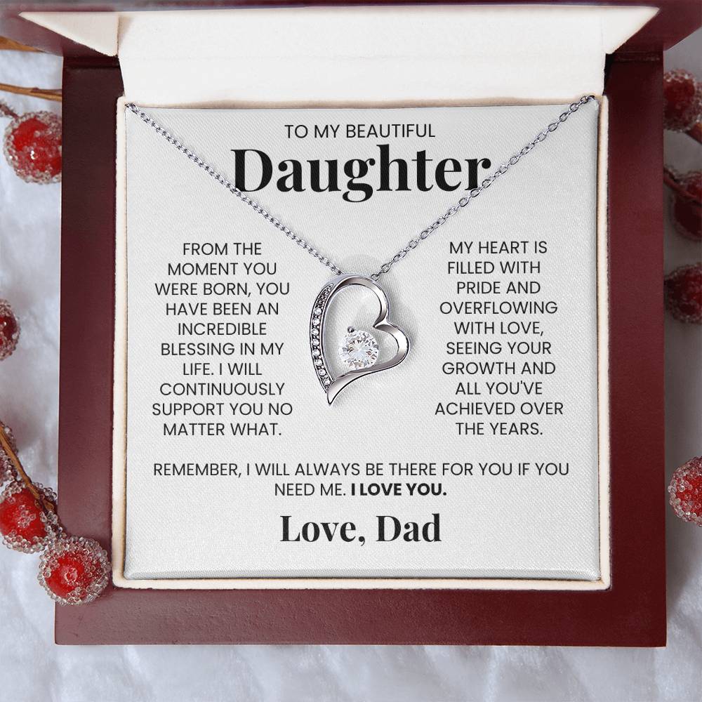 Forever Love Necklace for Daughter - Love, Dad - Remember