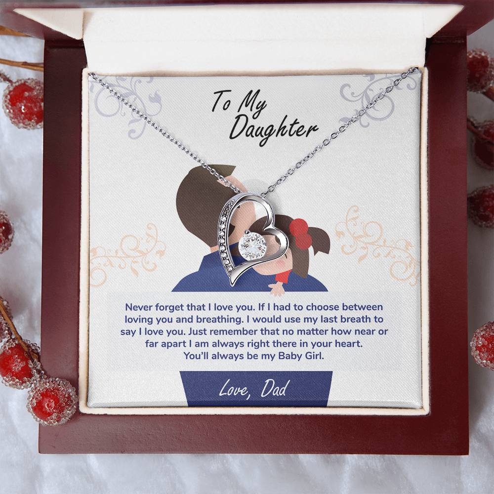 Forever Love Necklace for Daughter - Love, Dad - Never Forget