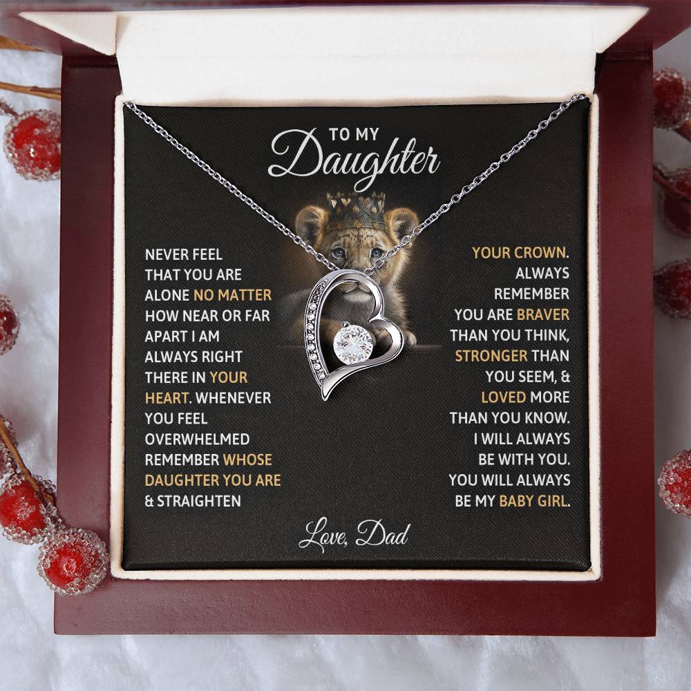 Forever Love Necklace for Daughter - Love, Dad - Crown