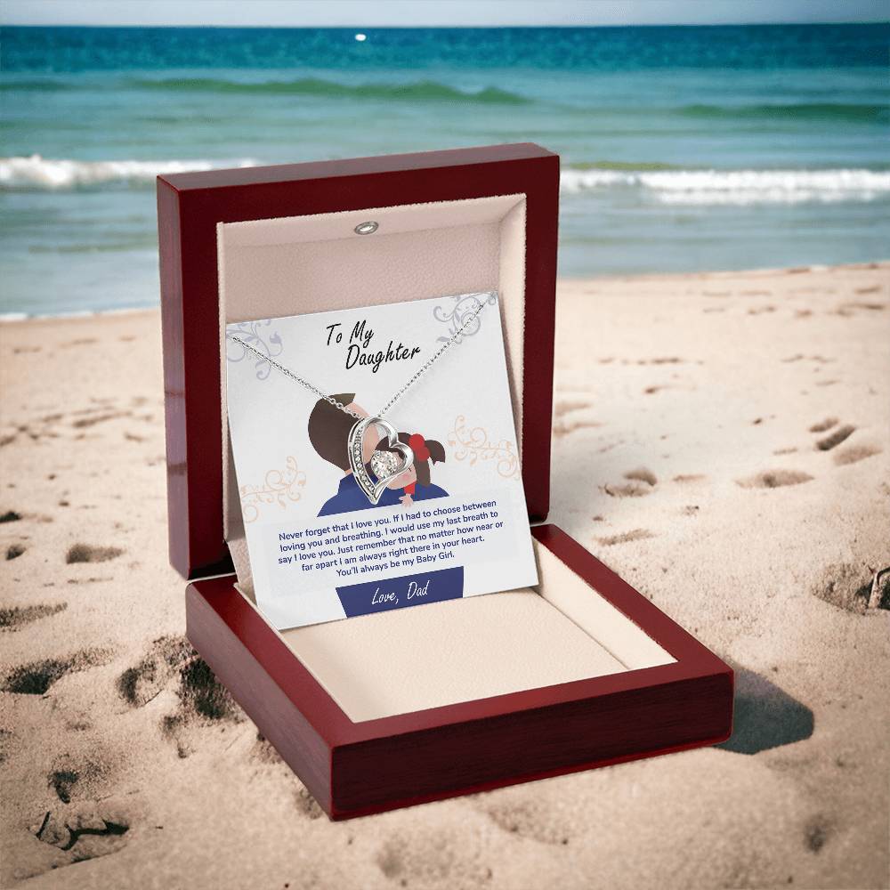 Forever Love Necklace for Daughter - Love, Dad - Never Forget