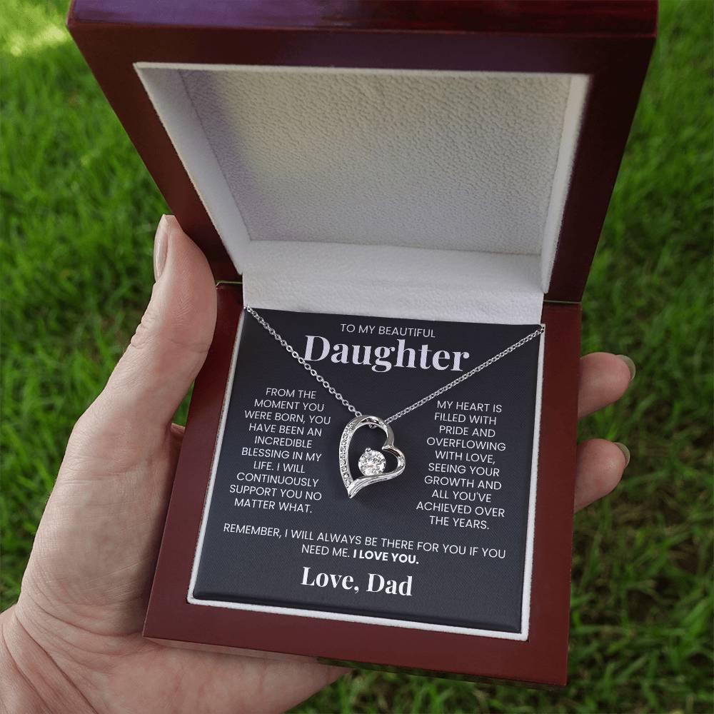 Forever Love Necklace for Daughter - Love, Dad - Blessing