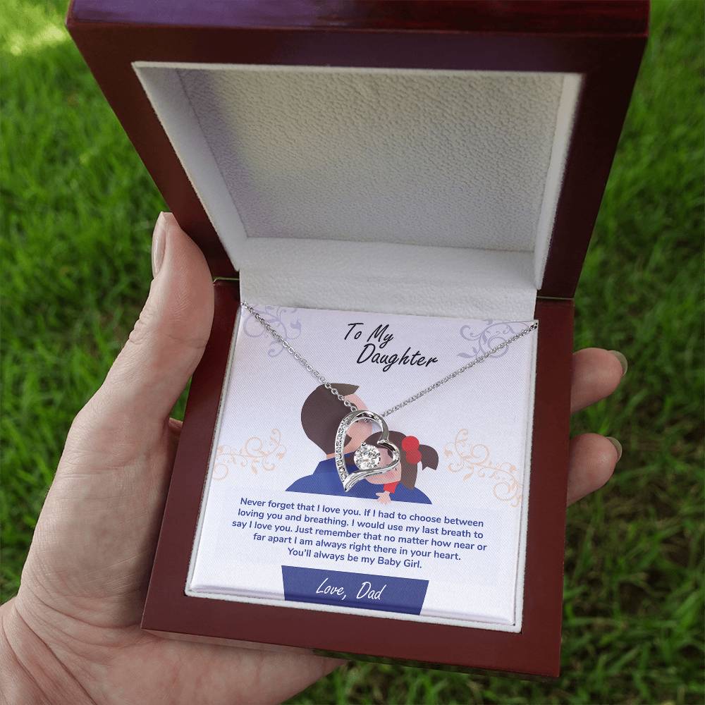 Forever Love Necklace for Daughter - Love, Dad - Never Forget