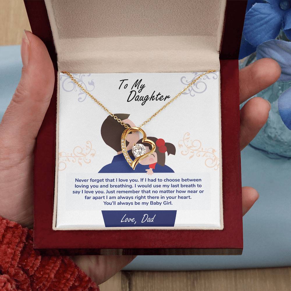 Forever Love Necklace for Daughter - Love, Dad - Never Forget