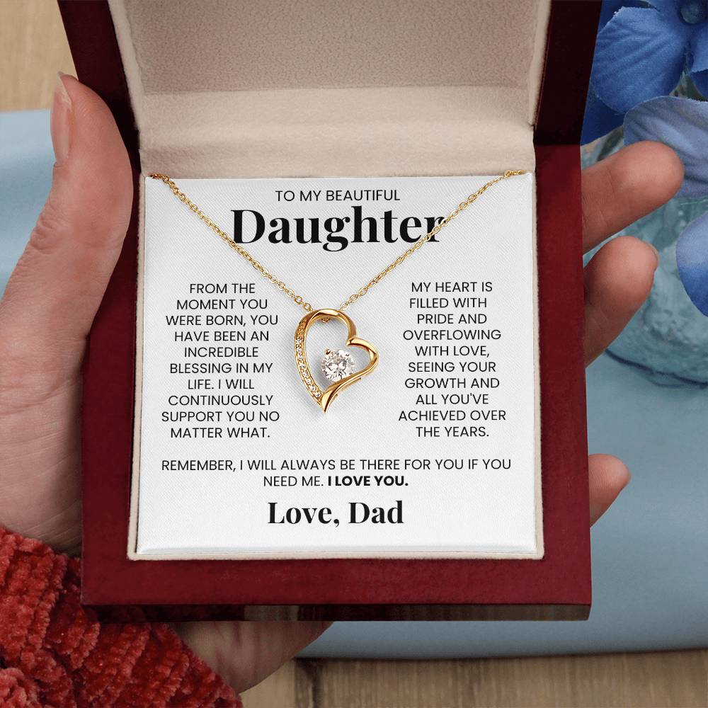 Forever Love Necklace for Daughter - Love, Dad - Remember