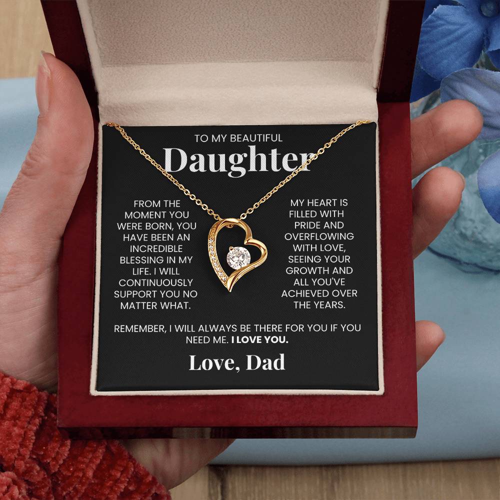 Forever Love Necklace for Daughter - Love, Dad - Blessing