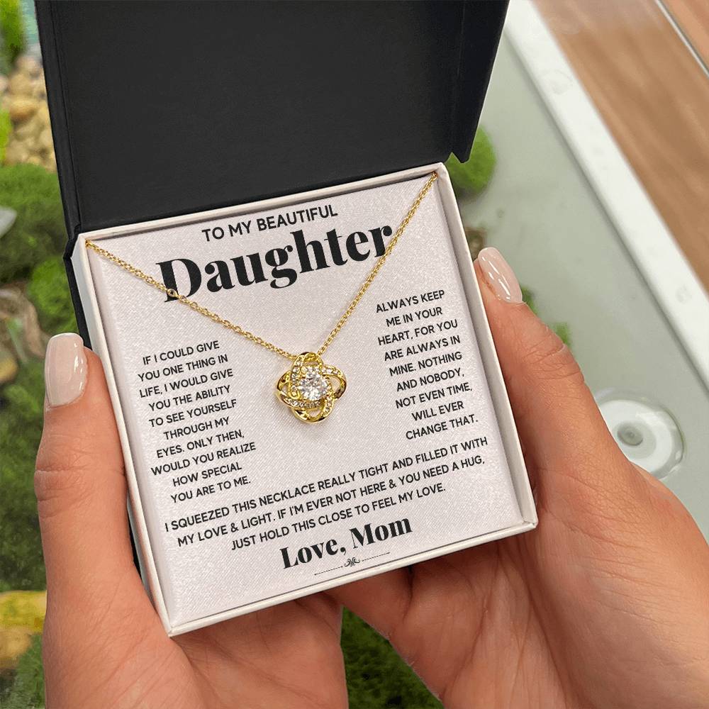Love Knot Necklace for Daughter - Love, Mom - See Yourself
