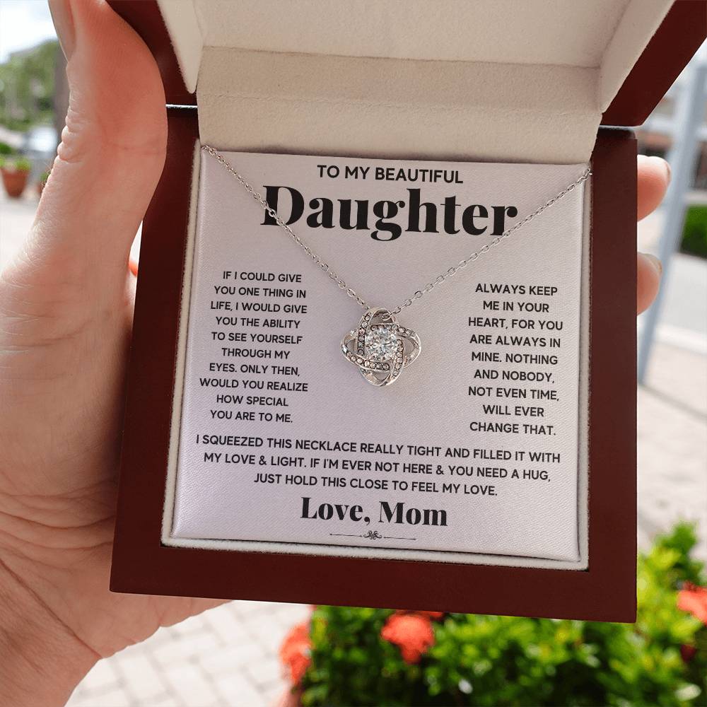 Love Knot Necklace for Daughter - Love, Mom - See Yourself