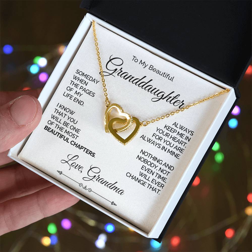Personalized Interlocking Heart Necklace for Granddaughter - Beautiful Chapters