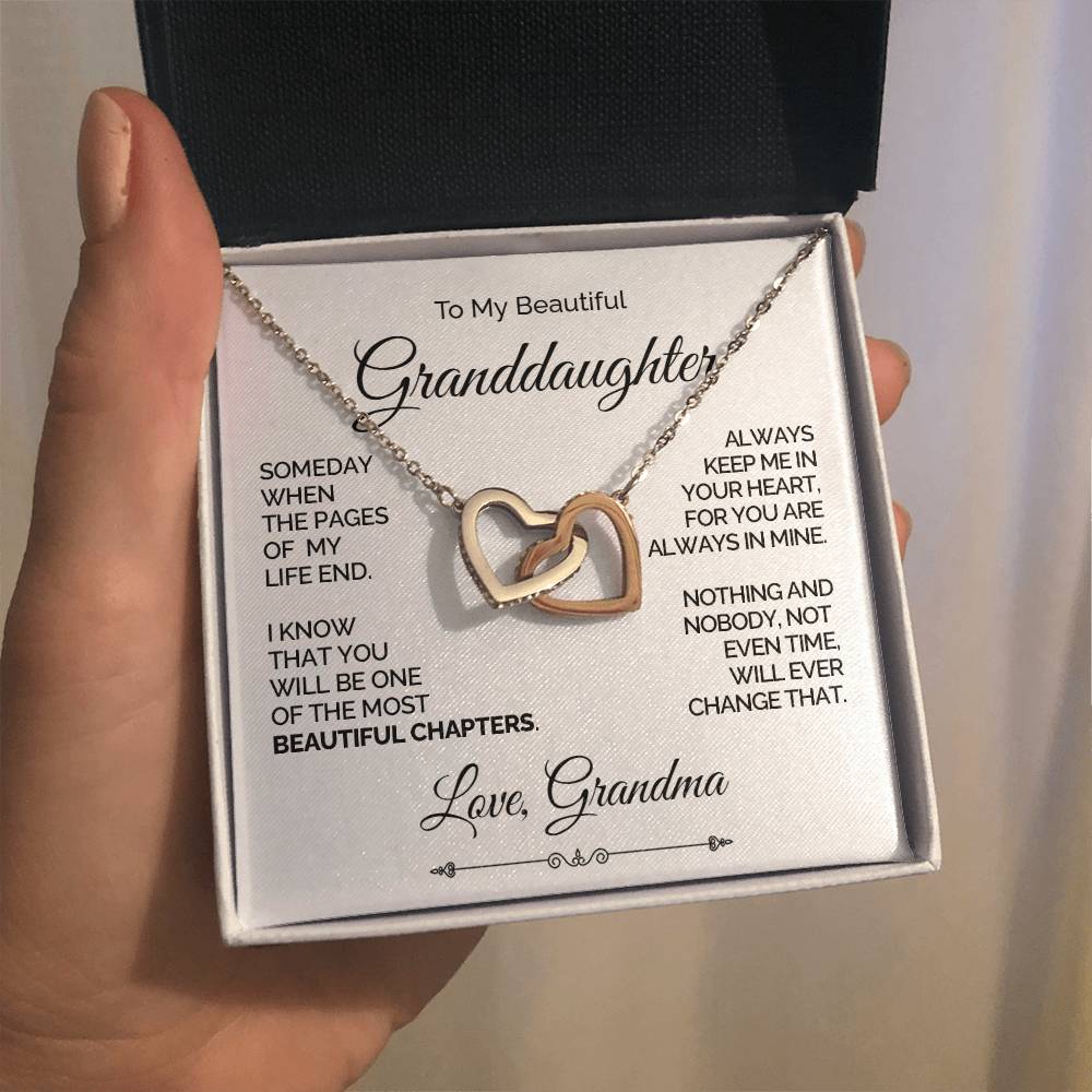 Personalized Interlocking Heart Necklace for Granddaughter - Beautiful Chapters