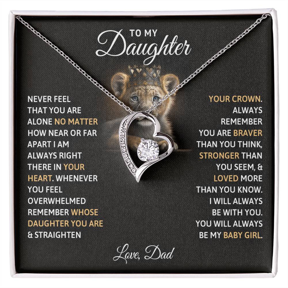 Forever Love Necklace for Daughter - Love, Dad - Crown