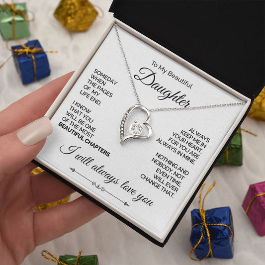 Personalized Heart Necklace for Daughter - Beautiful Chapters