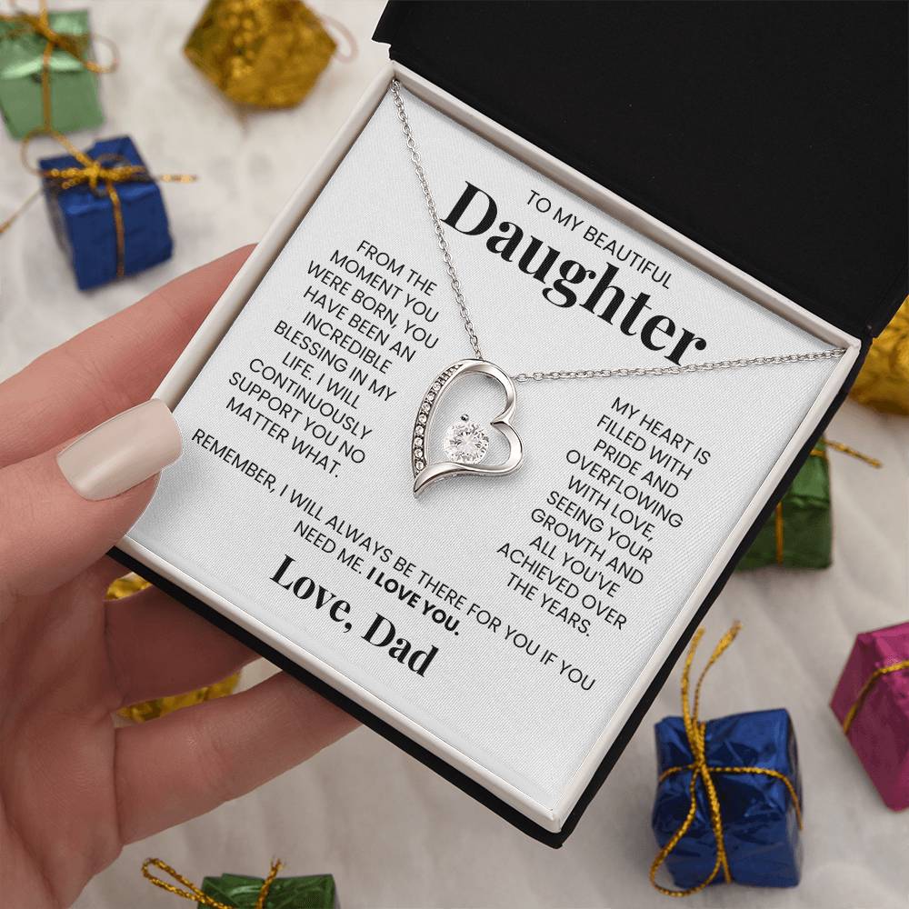 Forever Love Necklace for Daughter - Love, Dad - Remember