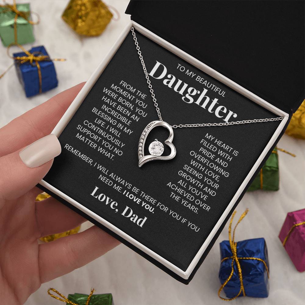 Forever Love Necklace for Daughter - Love, Dad - Blessing