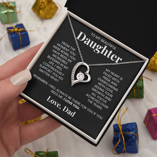 Forever Love Necklace for Daughter - Love, Dad - Blessing