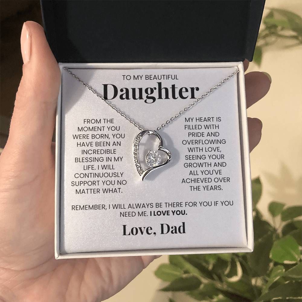 Forever Love Necklace for Daughter - Love, Dad - Remember
