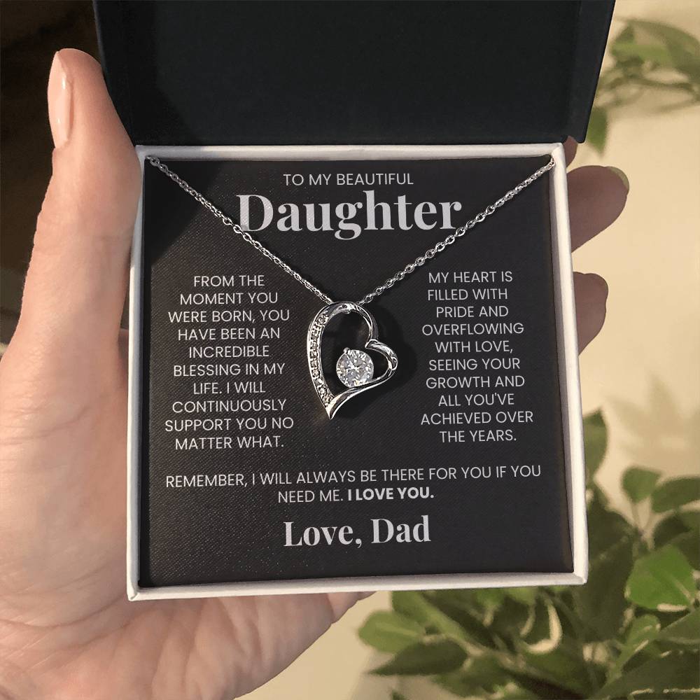 Forever Love Necklace for Daughter - Love, Dad - Blessing