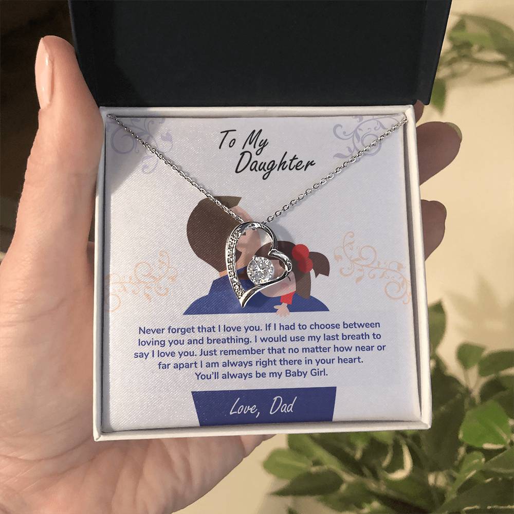 Forever Love Necklace for Daughter - Love, Dad - Never Forget