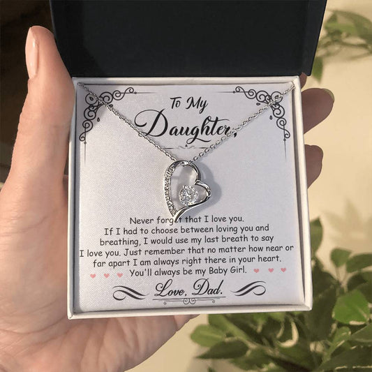 Forever Love Necklace for Daughter - Love, Dad - Baby Girl