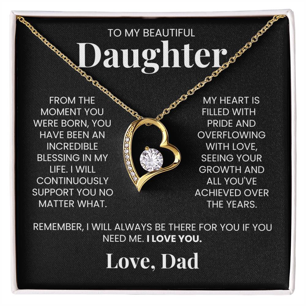 Forever Love Necklace for Daughter - Love, Dad - Blessing