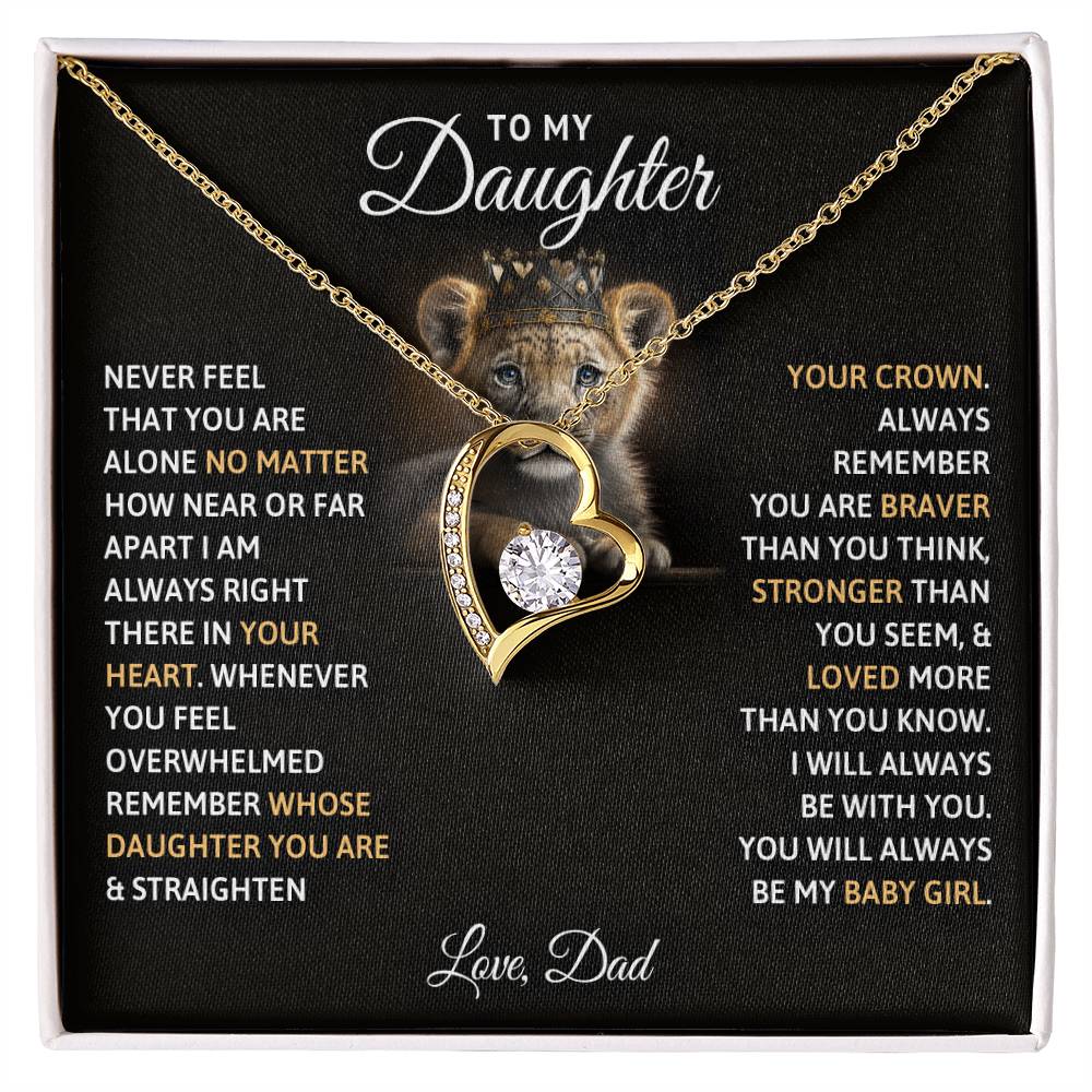 Forever Love Necklace for Daughter - Love, Dad - Crown