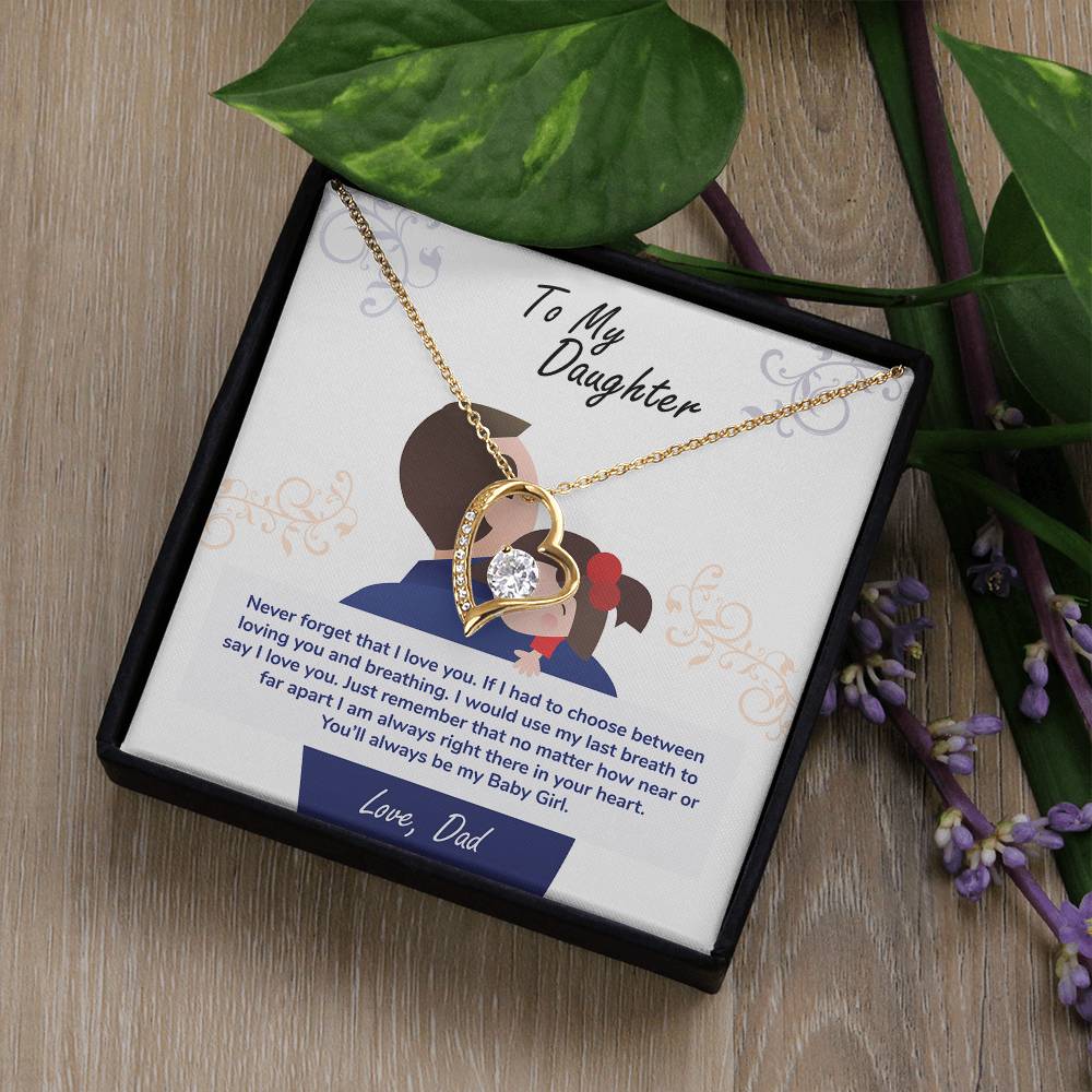 Forever Love Necklace for Daughter - Love, Dad - Never Forget