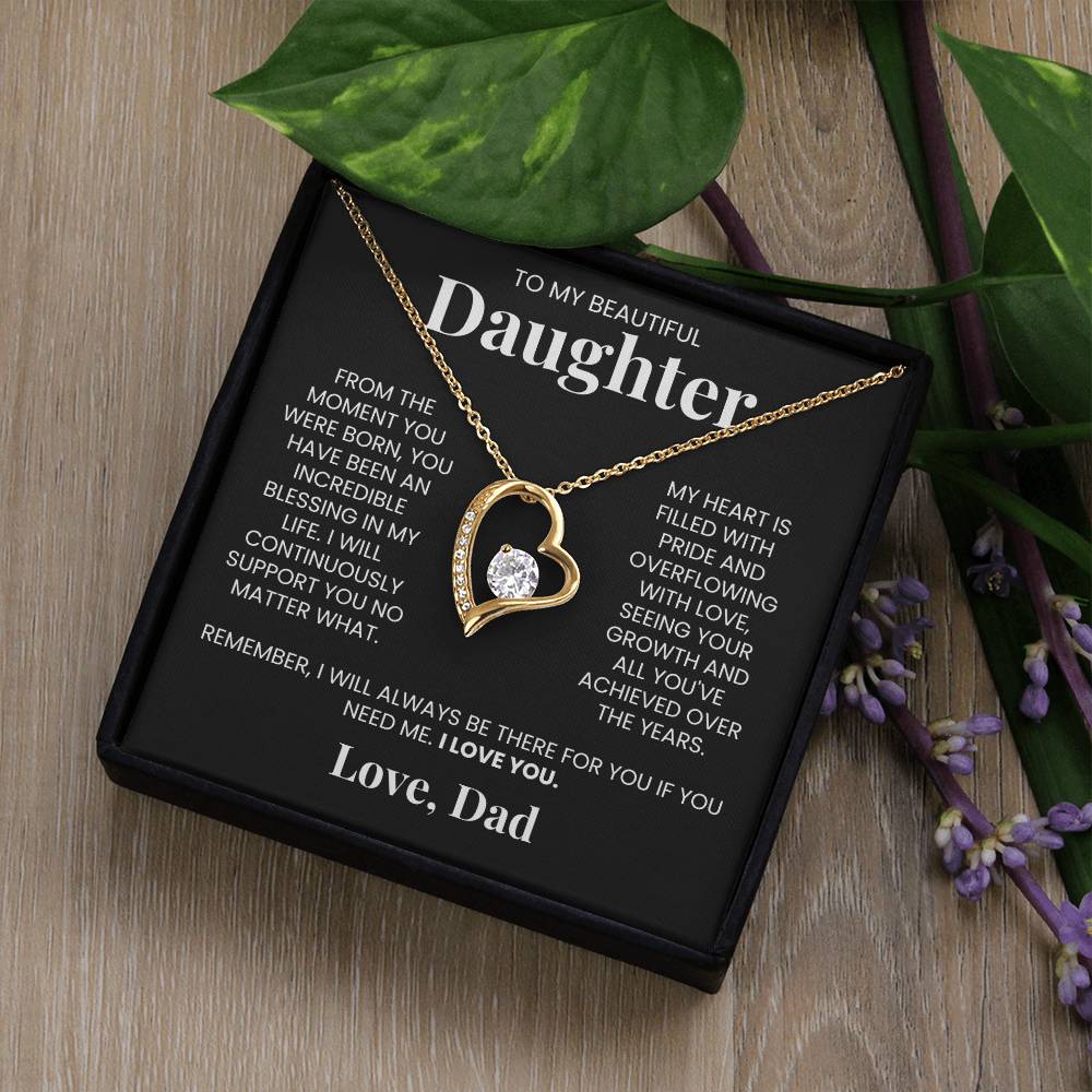Forever Love Necklace for Daughter - Love, Dad - Blessing