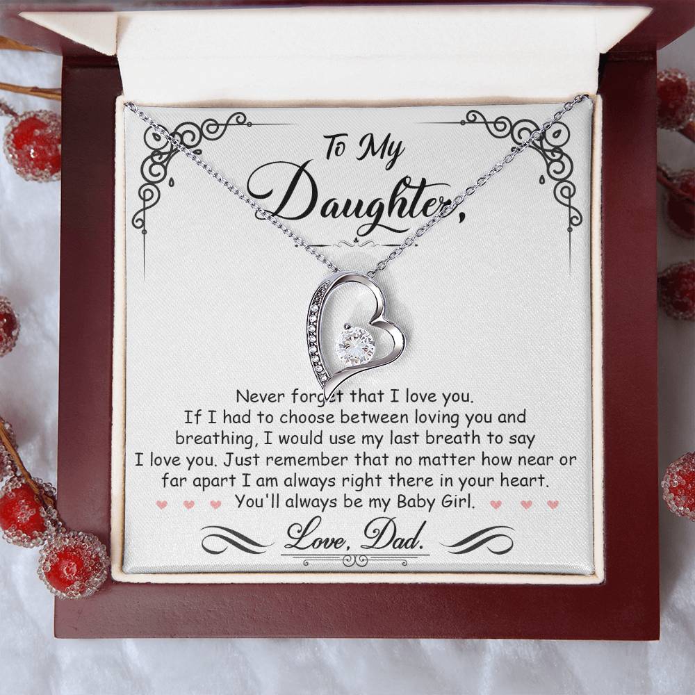 Forever Love Necklace for Daughter - Love, Dad - Baby Girl