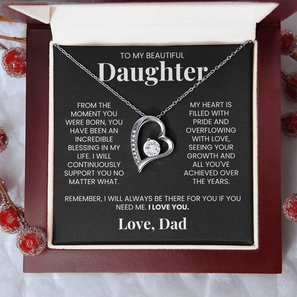 Forever Love Necklace for Daughter - Love, Dad - Blessing