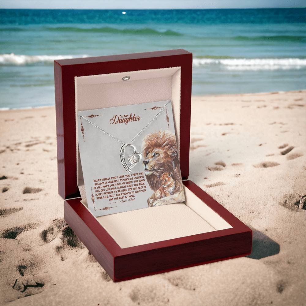 Forever Love Necklace for Daughter - Love, Dad - Old Lion
