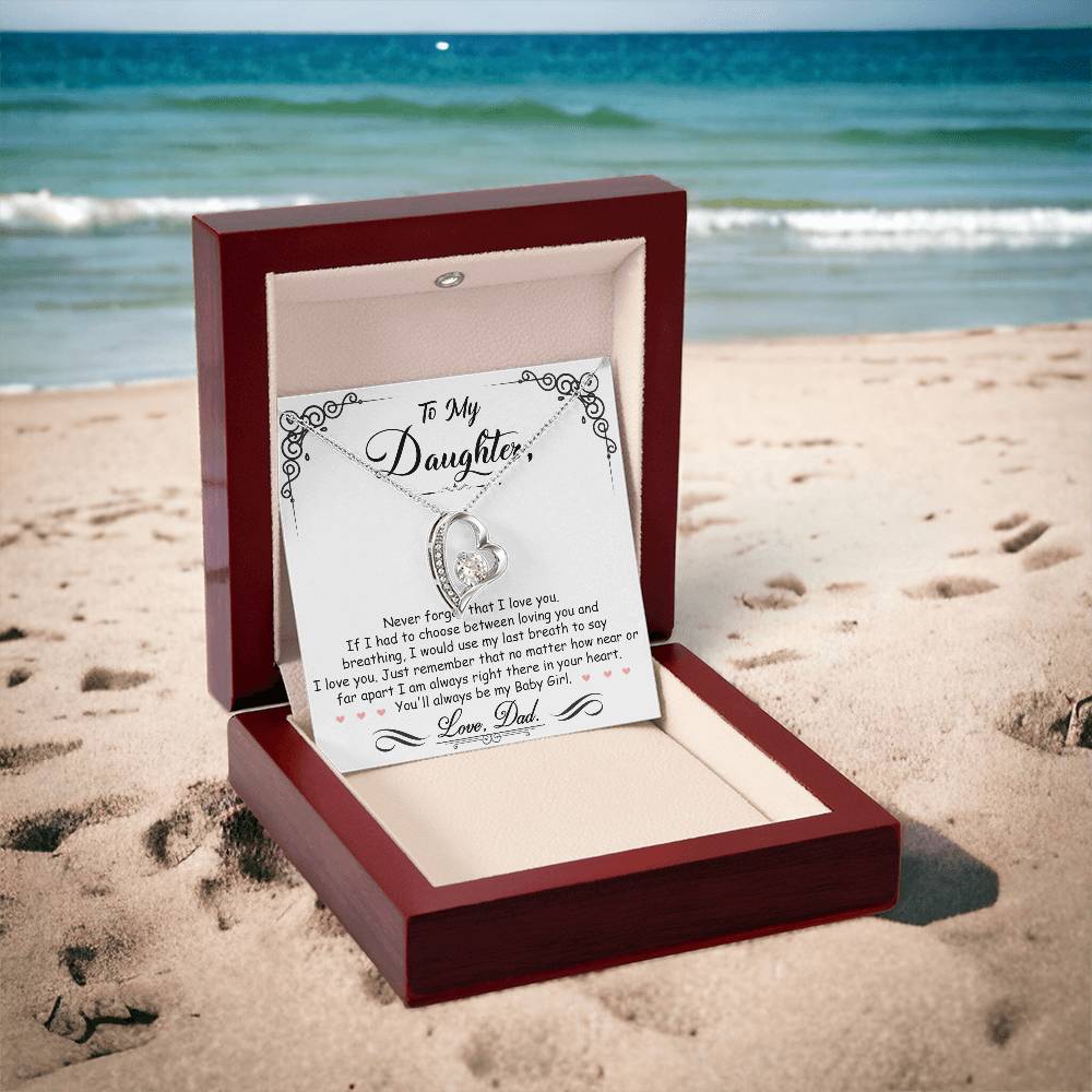 Forever Love Necklace for Daughter - Love, Dad - Baby Girl