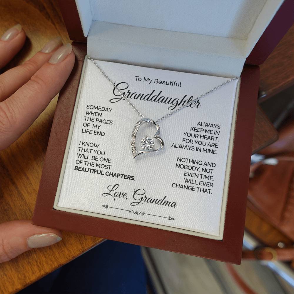 Personalized Heart Necklace for Granddaughter - Beautiful Chapters