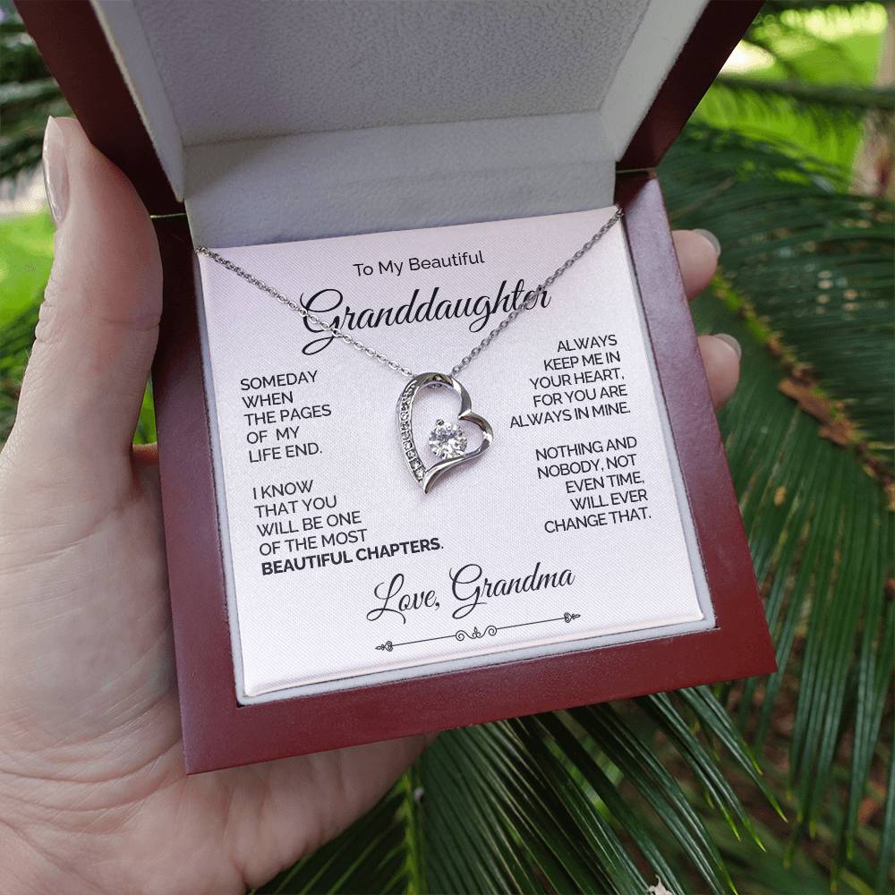Personalized Heart Necklace for Granddaughter - Beautiful Chapters