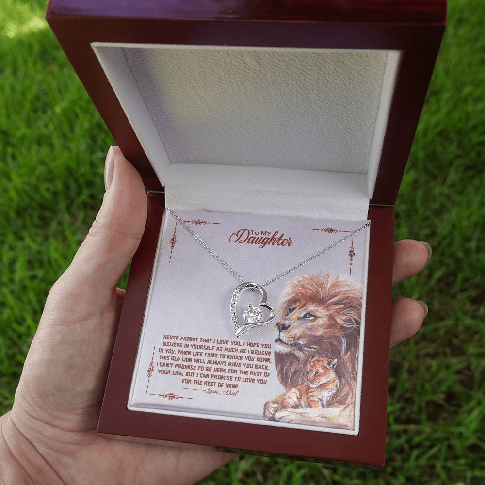 Forever Love Necklace for Daughter - Love, Dad - Old Lion