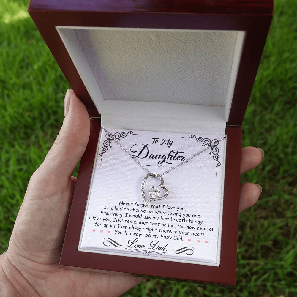Forever Love Necklace for Daughter - Love, Dad - Baby Girl