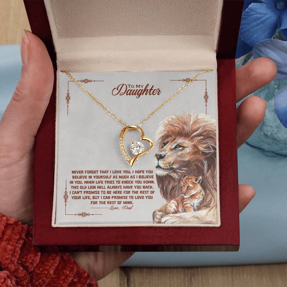 Forever Love Necklace for Daughter - Love, Dad - Old Lion