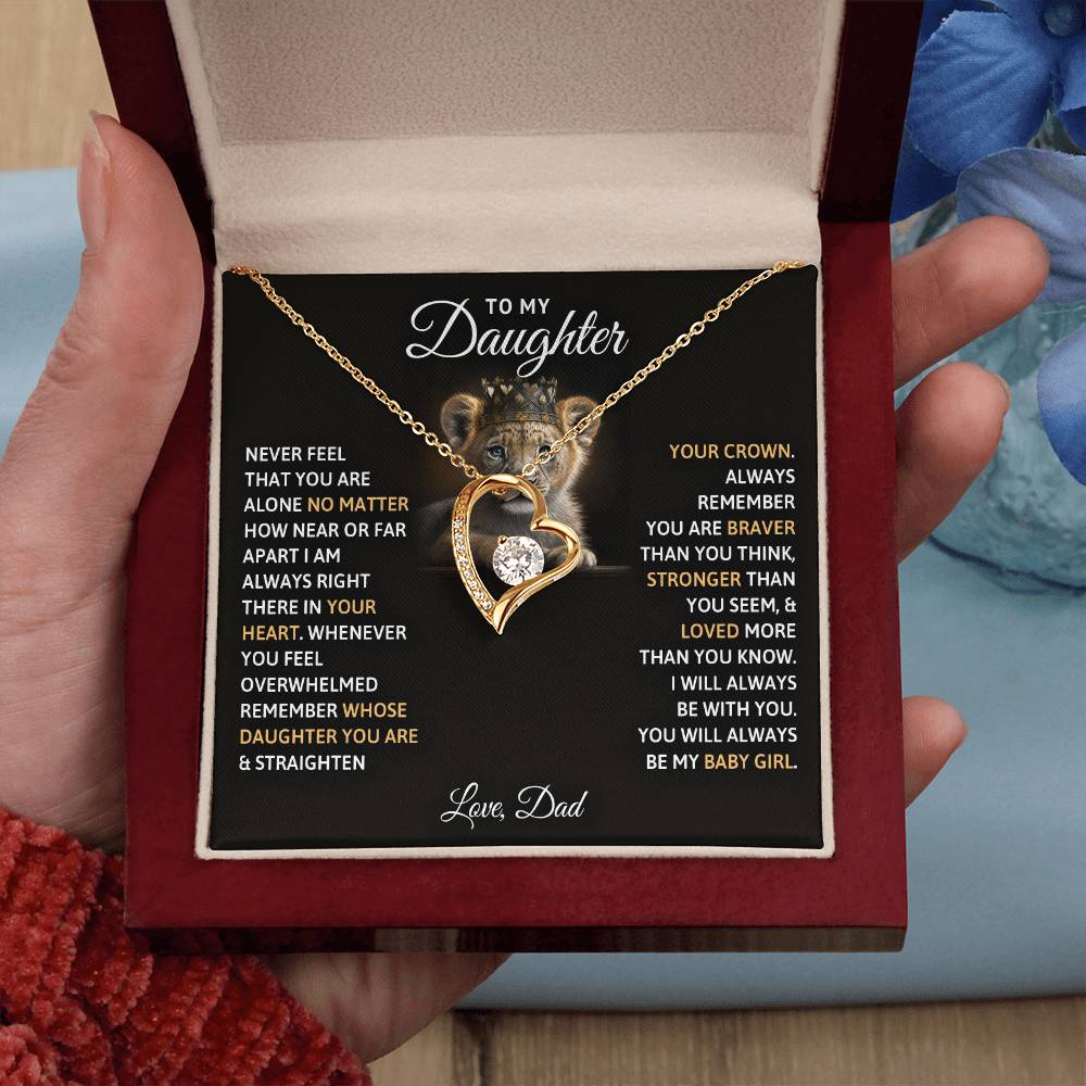 Forever Love Necklace for Daughter - Love, Dad - Crown