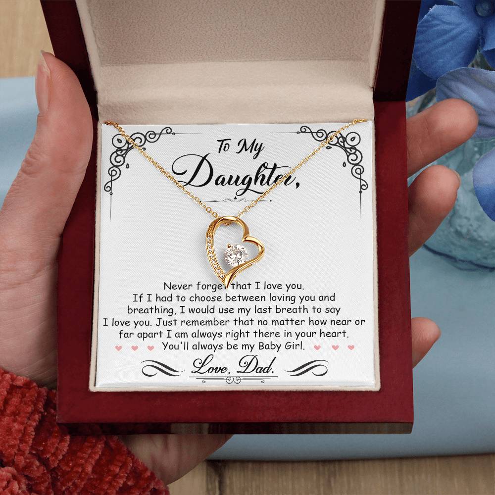 Forever Love Necklace for Daughter - Love, Dad - Baby Girl