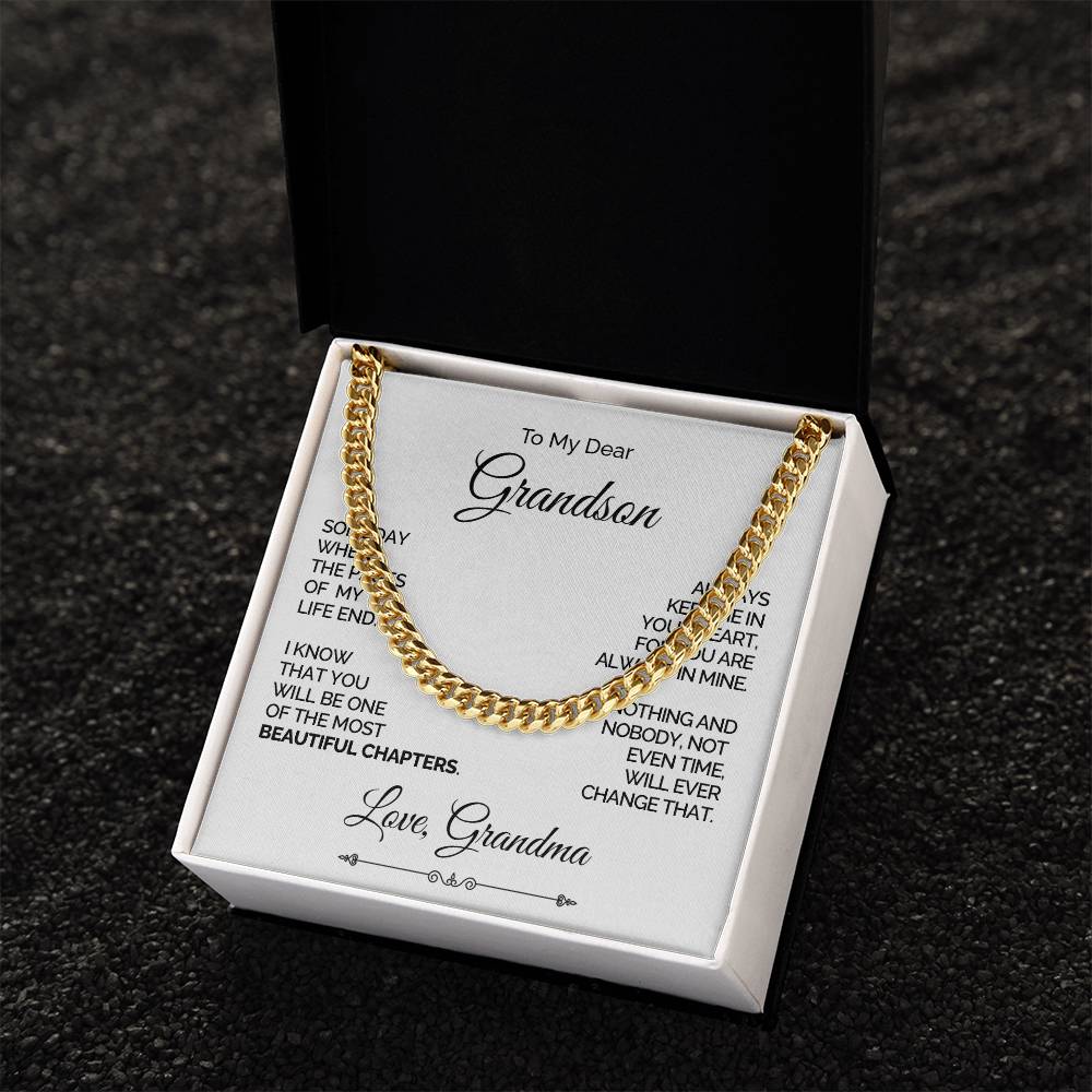 Personalized Cuban Link Chain for Grandson - Beautiful Chapters