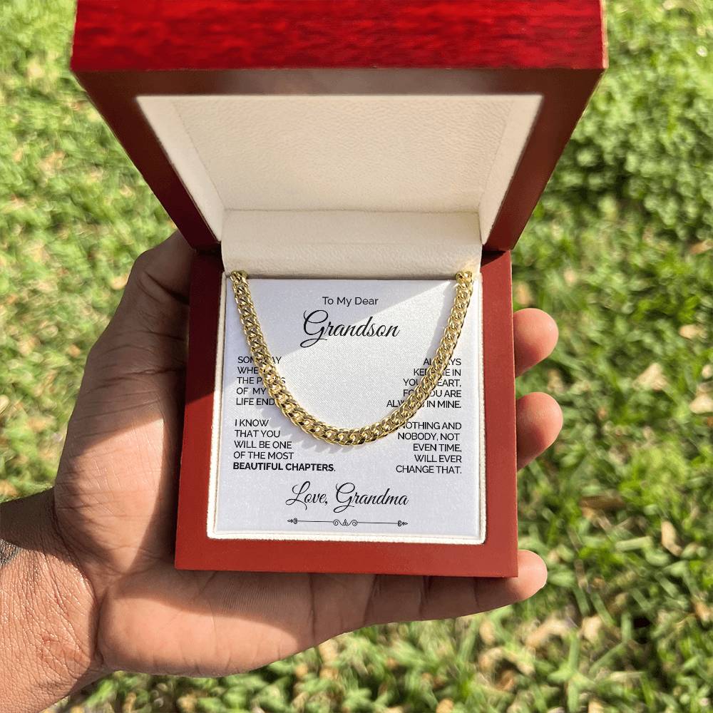 Personalized Cuban Link Chain for Grandson - Beautiful Chapters