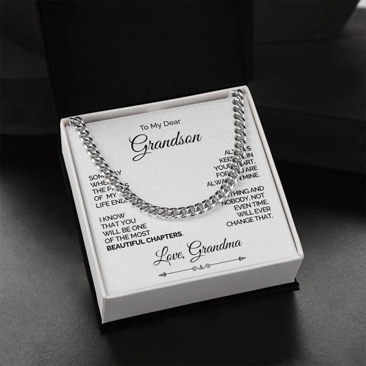 Personalized Cuban Link Chain for Grandson - Beautiful Chapters