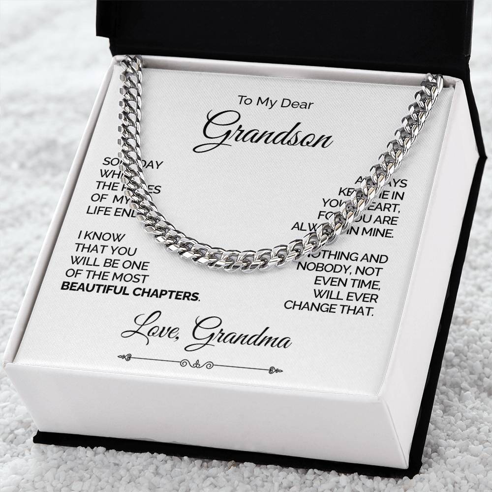 Personalized Cuban Link Chain for Grandson - Beautiful Chapters