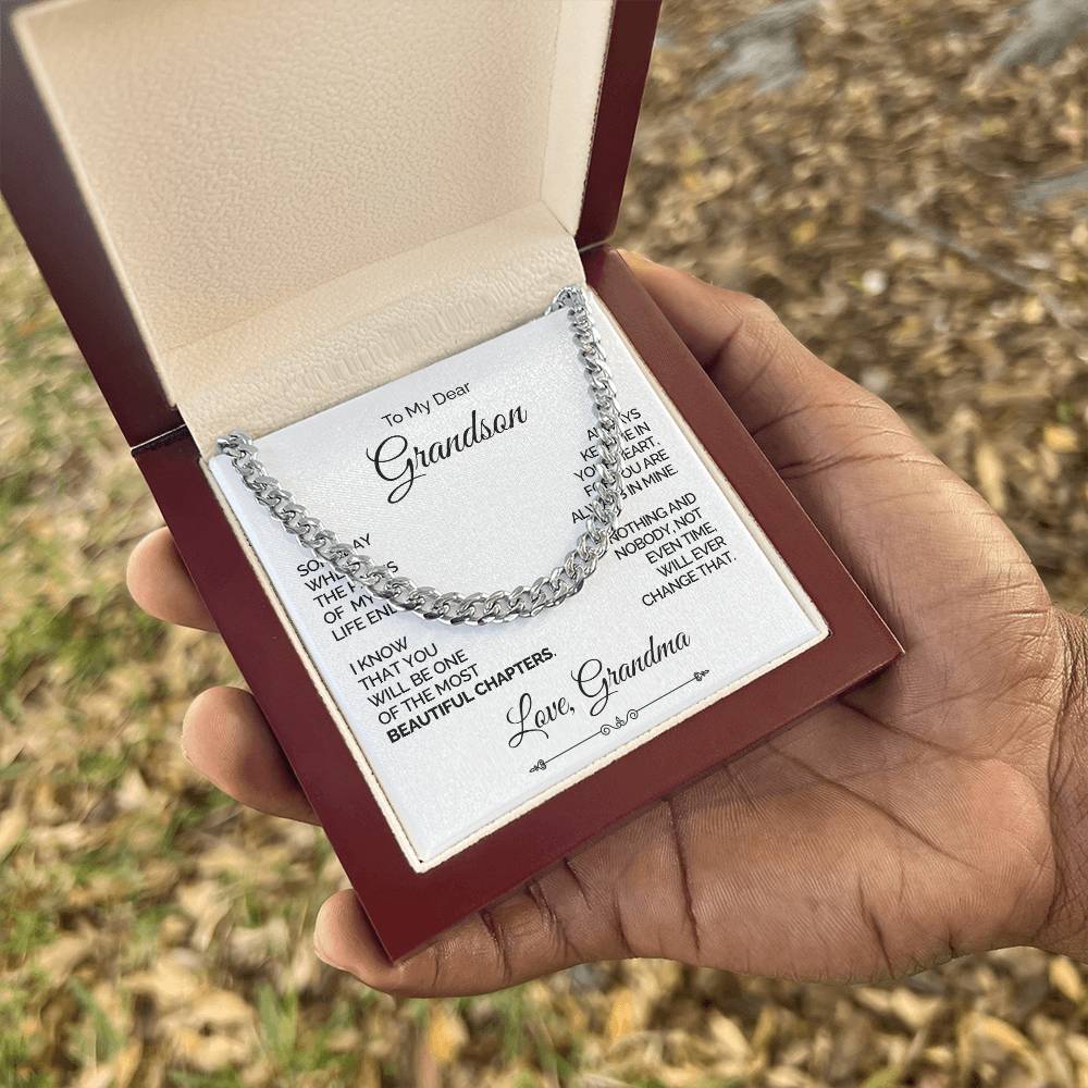 Personalized Cuban Link Chain for Grandson - Beautiful Chapters