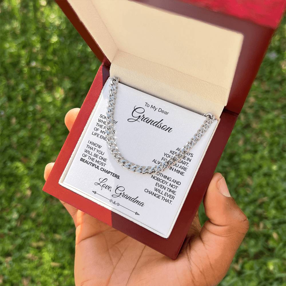 Personalized Cuban Link Chain for Grandson - Beautiful Chapters