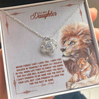 Love Knot Necklace for Daughter - Love, Dad - Lions