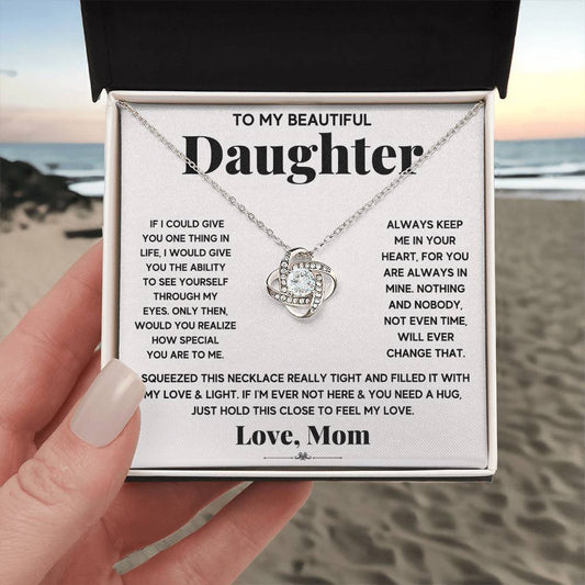 Love Knot Necklace for Daughter - Love, Mom - See Yourself