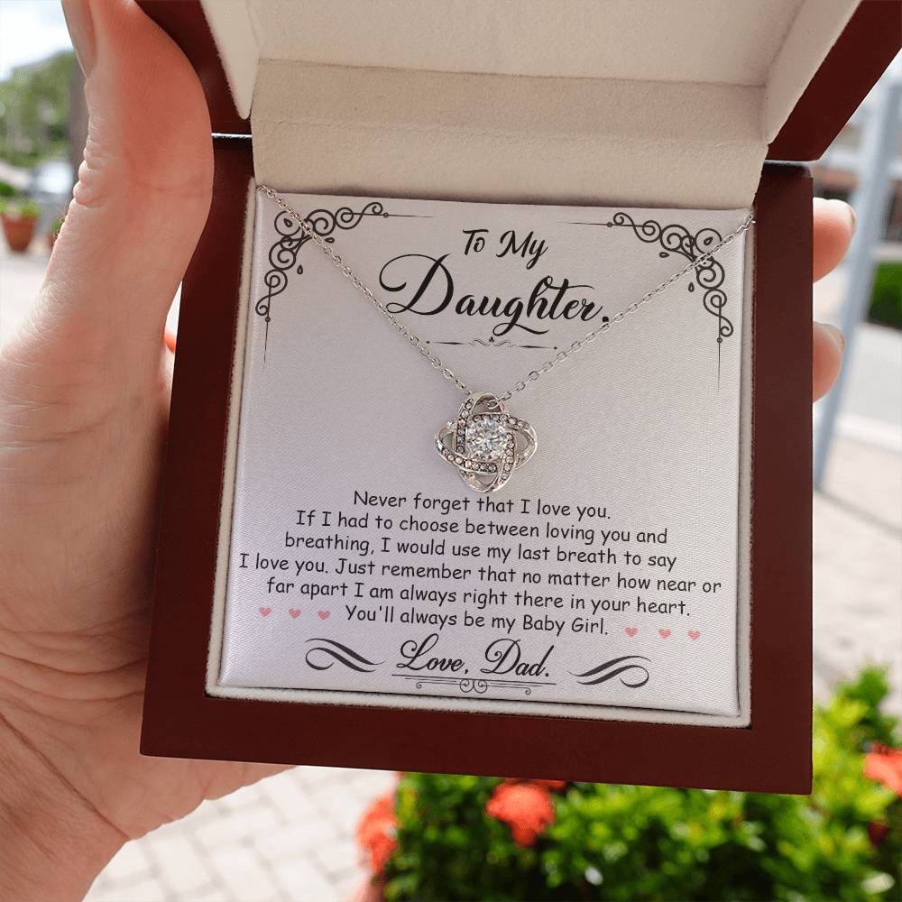 Love Knot Necklace for Daughter - Love, Dad - Never Forget That I Love You