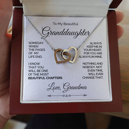 Personalized Interlocking Heart Necklace for Granddaughter - Beautiful Chapters