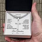 Personalized Cross Necklace for Grandson - Beautiful Chapters