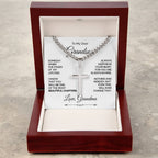 Personalized Cross Necklace for Grandson - Beautiful Chapters
