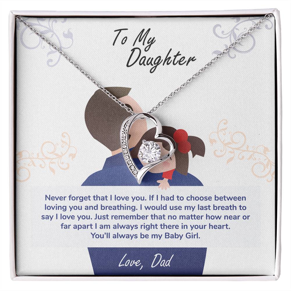 Forever Love Necklace for Daughter - Love, Dad - Never Forget